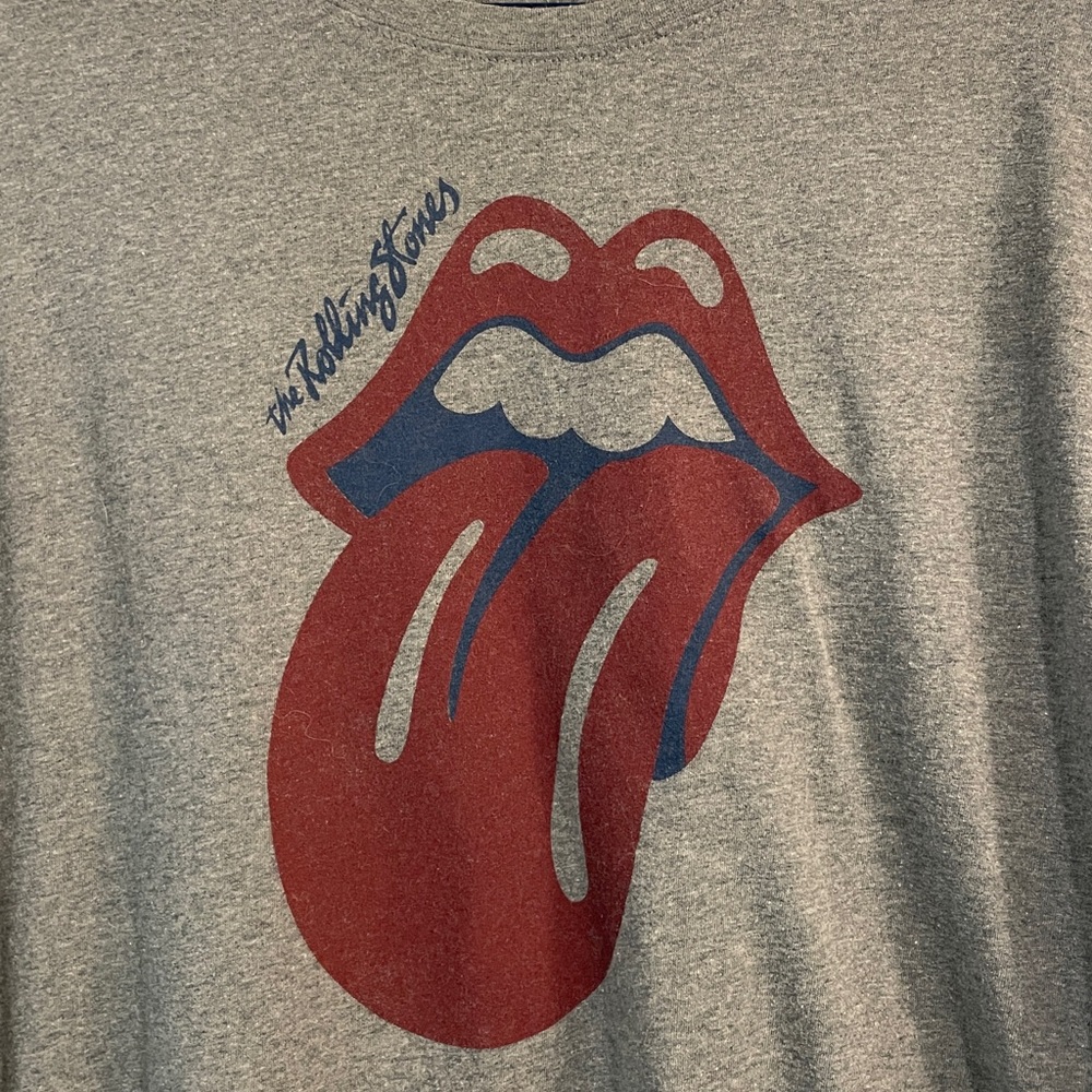 The Rolling Stones Tee Cropped SS Heather Gray Size XXL - Picture 1 of 4